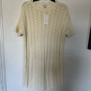 A New Day off white  Knit Short Sleeve Dress